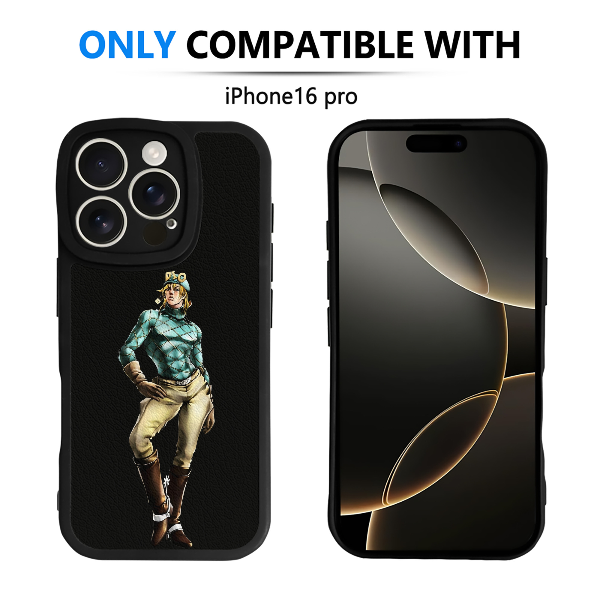 （画像用） ジョジョの奇妙な冒険 ディオ?ブランドー JoJo's Bizarre Adventure Dio Brando 【iPhone 16シリーズ対応】シリコンスマホケース（レザー調） 材質：シリコン